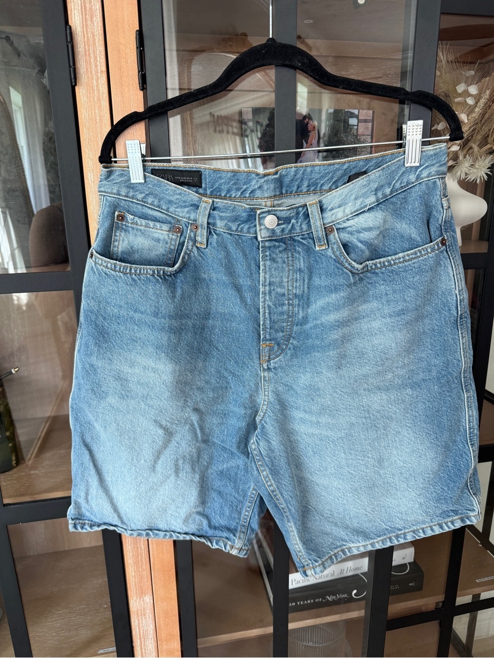 Zara Men’s jorts denim shorts jeans light medium wash regular fit 0621/480